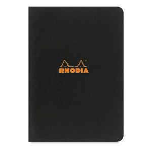Rhodia Classic Staplebound Notebook - Black, 8-1/4" x 6", Lined