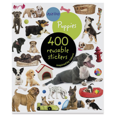 Eyelike Puppies Reusable Stickers, Book Cover