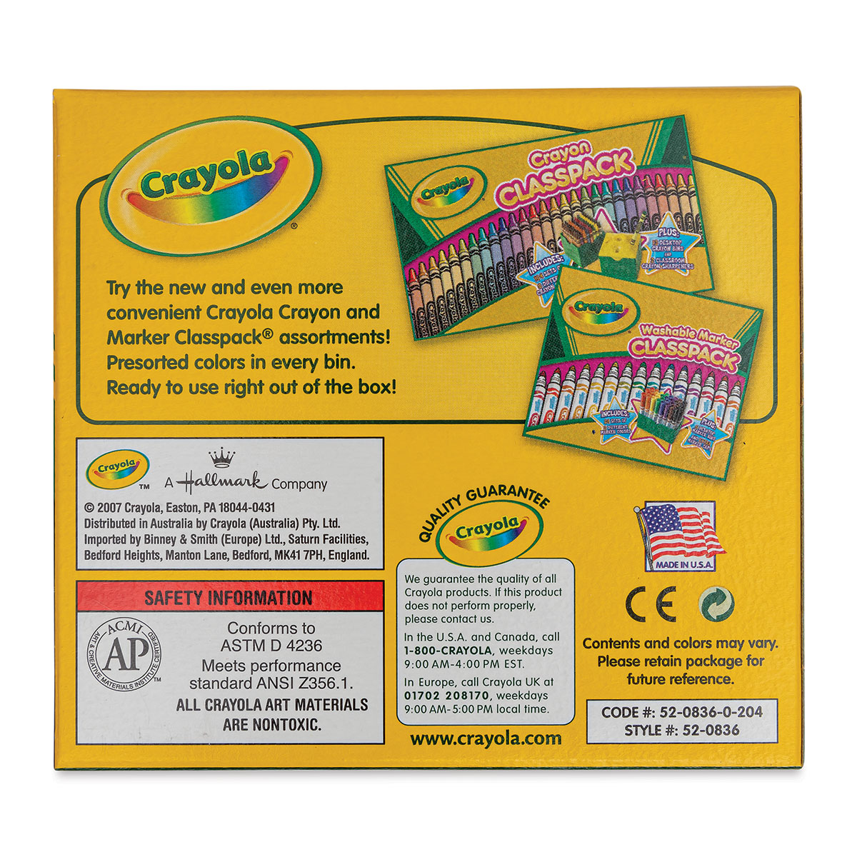Crayola Crayons - Yellow, Box of 12