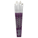 Silver Brush Silver Silk 88 Synthetic Brushes - Short Handle, Assorted, Set of 5