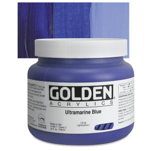 Golden Heavy Body Artist Acrylics - Ultramarine Blue, 32 oz Jar