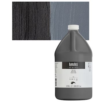 Open in modal - Liquitex Soft Body Artist Acrylic - Mars Black, 3.78 L bottle and swatch