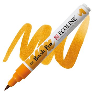 Open in modal - Royal Talens Ecoline Brush Marker - Gold Ochre marker and swatch