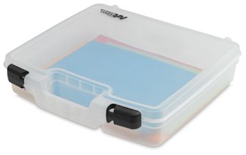 Open in modal - ArtBin Quick-View Carrying Case - Top view of closed case with files, showing translucency