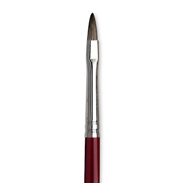 Open in modal - Da Vinci Black Sable Brush - Regular Filbert, Long Handle, Size 4 close up