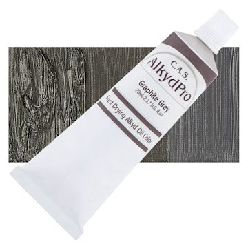 Open in modal - CAS AlkydPro Fast-Drying Alkyd Oil Color - Graphite Grey, 70 ml tube and swatch