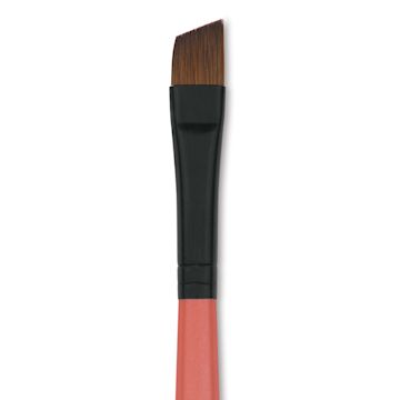 Open in modal - Dynasty Water Lily Watercolor Brush - Short Handle, Angle, Size 3/8", close-up