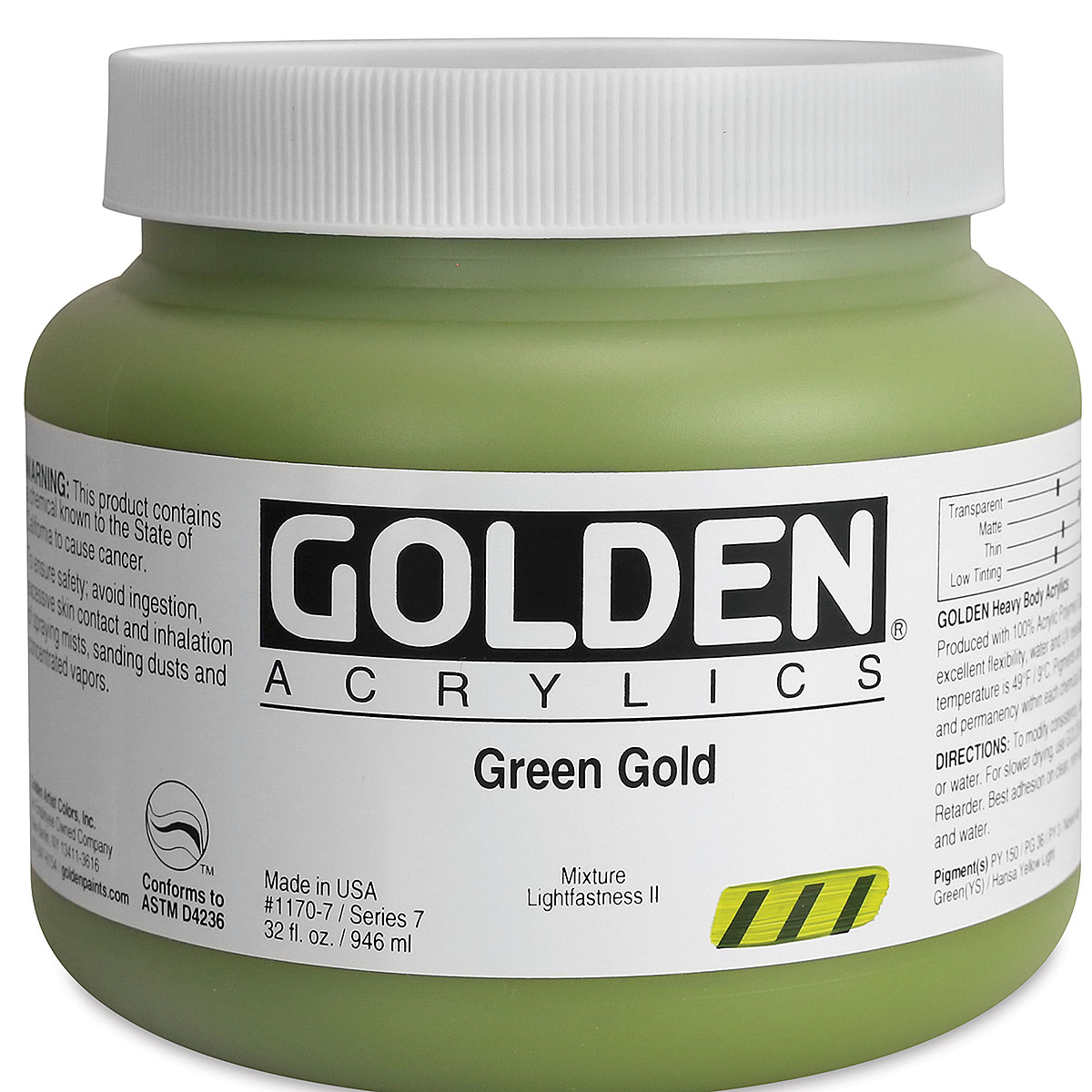 GOLDEN GD1060-2 Heavy Body Acrylic Paint, Matte, Green, 2 oz