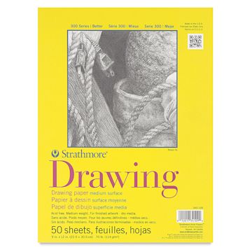 Open in modal - Strathmore 300 Series Drawing Pad - 9" x 12", Glue Bound, front cover