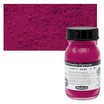 Open in modal - Schmincke Pigment - Quinacridone Magenta, 100 ml Jar and swatch