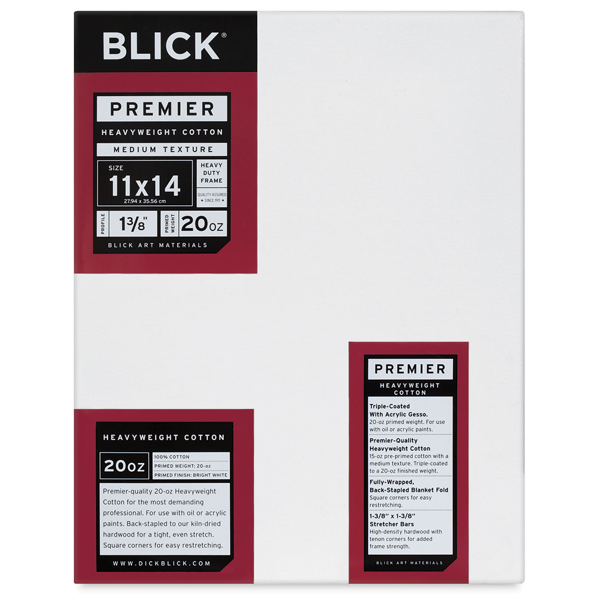 Blick Academic Cotton Stretched Canvas Pack - 6'' x 6'', Pkg of 2