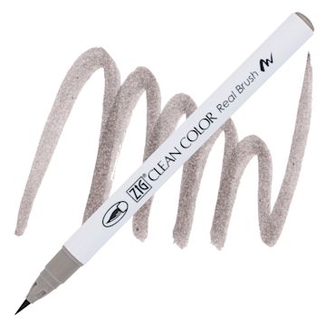 Open in modal - Kuretake Zig Clean Color Real Brush Pen - Platinum Brown pen and swatch