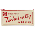Blue Q Zipper Pencil Pouch - Probably Technically a Genius, 8-1/2