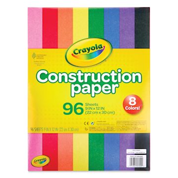 Open in modal - Crayola Construction Paper - 9" x 12", 8 Assorted Colors, Pkg of 96
