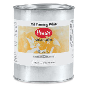 Utrecht Oil Priming White - Front view of 1 quart can
