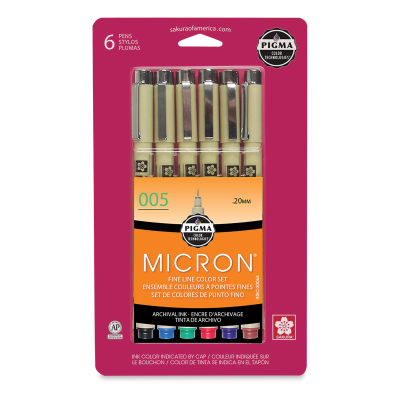 Sakura Pigma Micron Pens - Set of 6, Assorted Colors, 005