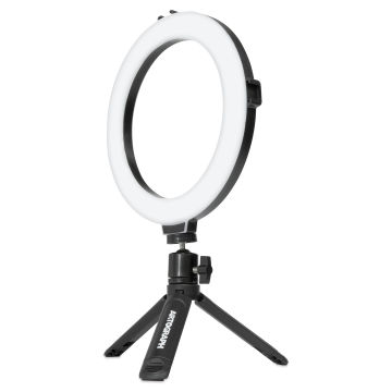 Artograph Mini Ring Light with Desk Stand - 8" Diameter, front view. 