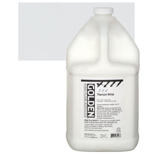 Golden High Flow Acrylics - Titanium White, 128 oz bottle