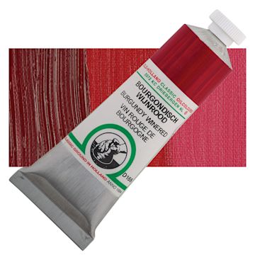 Open in modal - Old Holland Classic Oil Color - Burgundy Wine Red, 40 ml tube and swatch