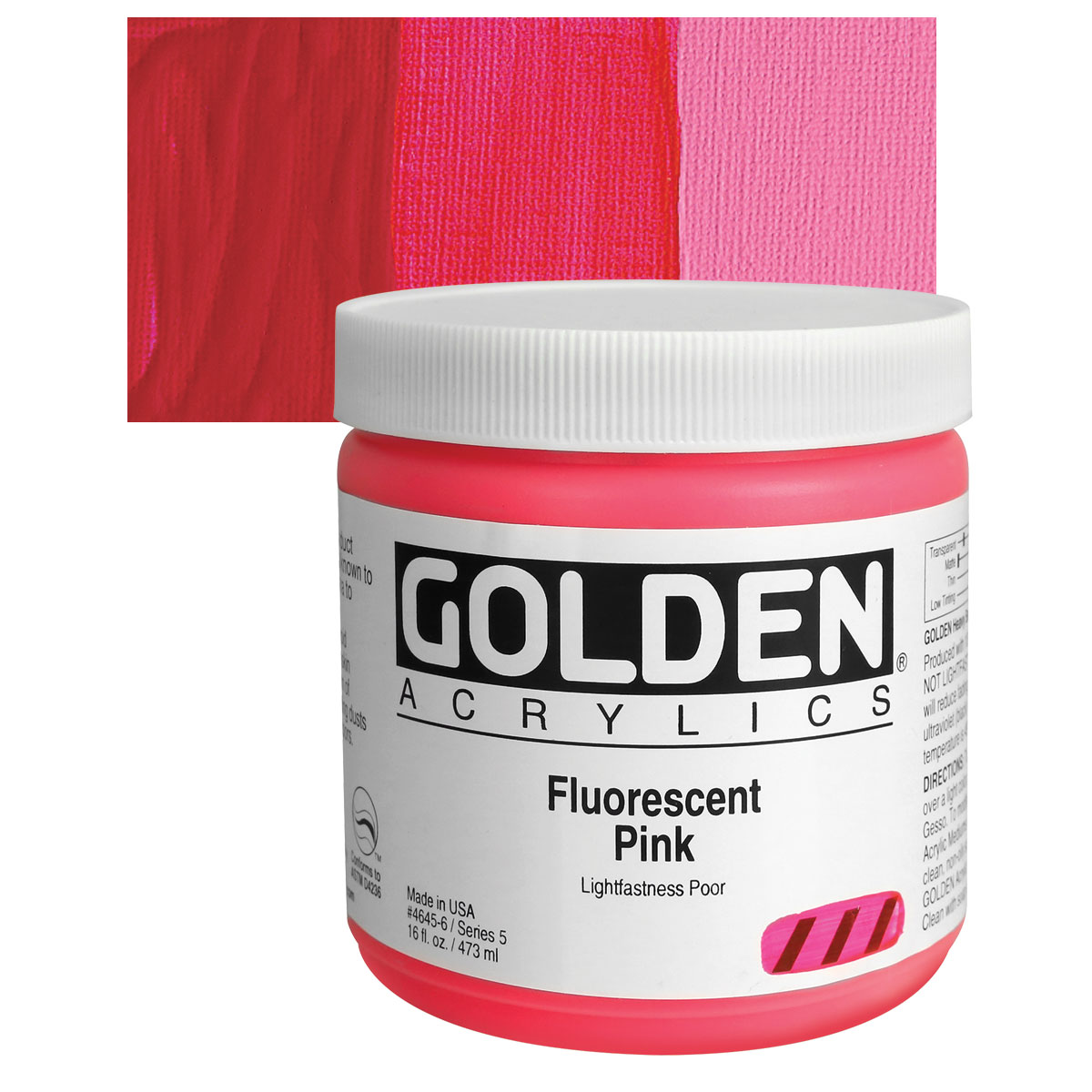 Golden Artist Acrylic 4 Ounce Jar Fluorescent Pink (4645-4)