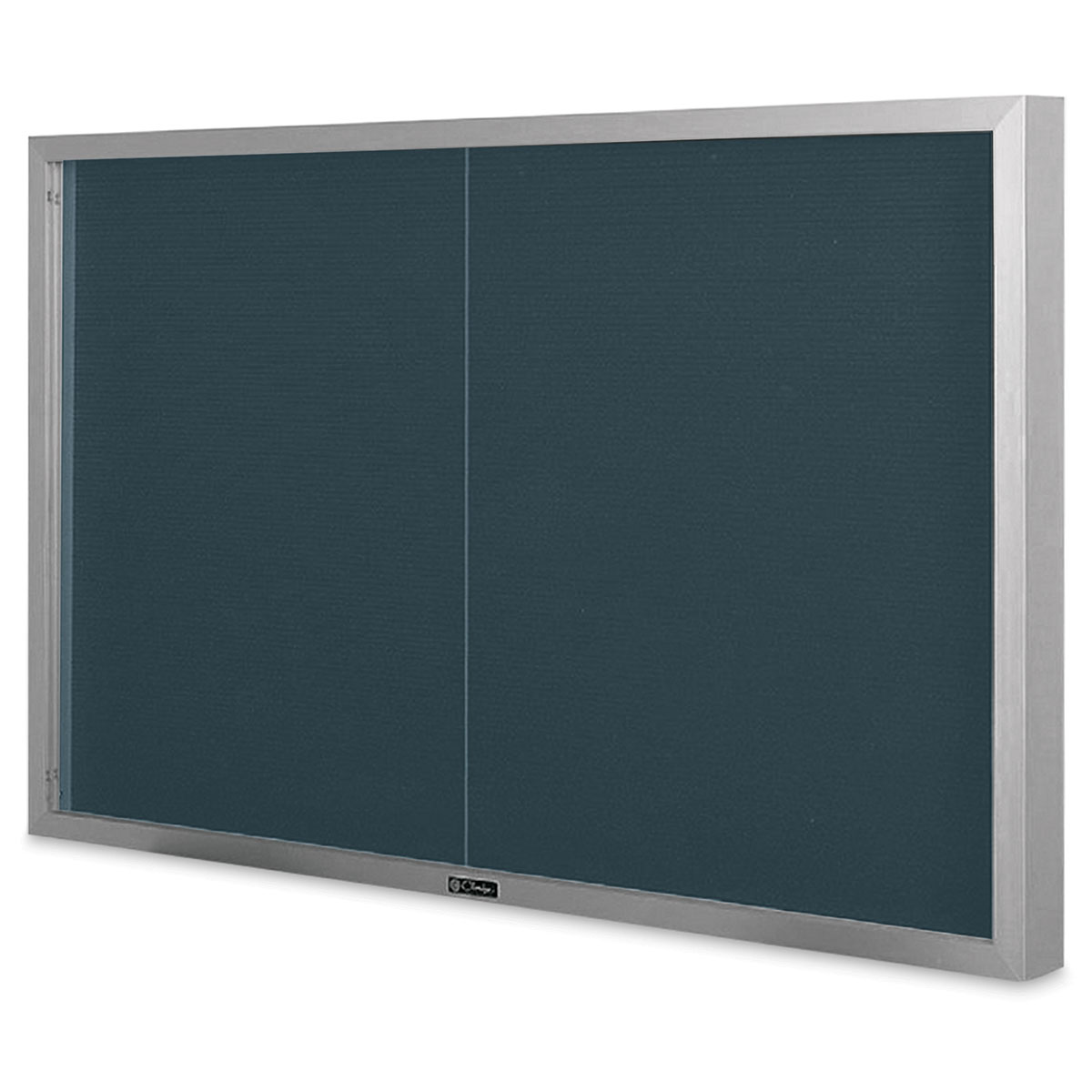 Cork Bulletin Board Cabinet With Sliding Doors 36 X 72 Denim Blue   50986 5913 M 4ww 