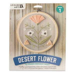 Leisure Arts Organza Embroidery Kit - Desert Flower (Front of packaging)