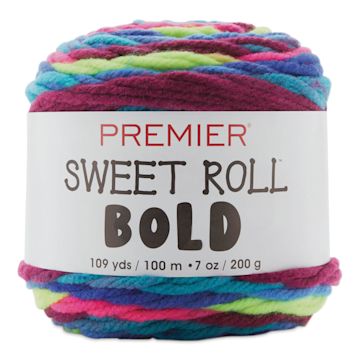 Open in modal - Premier Yarn Sweet Roll Bold Yarn - Neon Pop, 109 yds