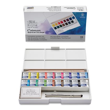 Winsor & Newton Cotman Watercolor - Complete Pocket Set, Set of 16 ...