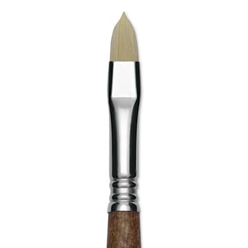 Open in modal - Escoda Futura Synthetic Bristle Brush - Series 5410, Short Filbert, Size 10, Long Handle, close-up