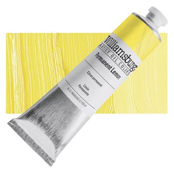 Open in modal - Williamsburg Handmade Oil Paint - Permanent Lemon, 150 ml tube and swatch