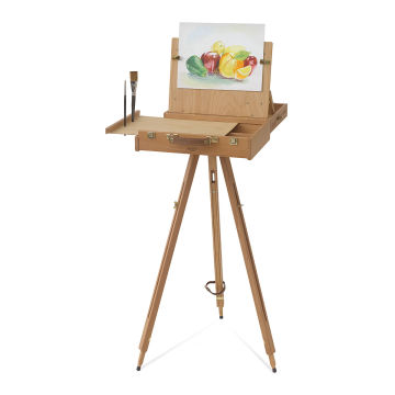 Mabef Pochade Box and Tripod - Set up together with artwork
