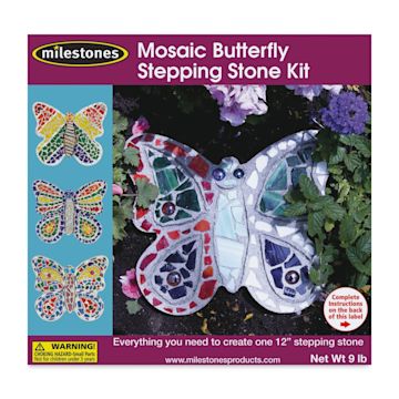 Open in modal - Milestones Mosaic Stepping Stone Kit - Butterfly (Front of packaging)