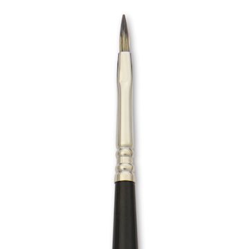 Open in modal - Escoda Vintage Synthetic Brush - Flat, Long Handle, Size 2, close-up