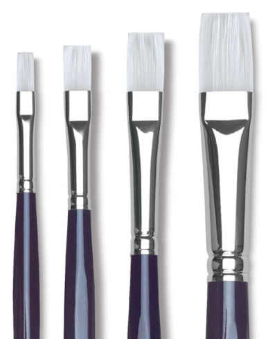 Da Vinci Impasto Brushes - Closeup of 4 Flat Brushes
