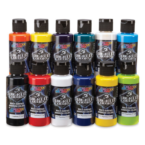 Createx Colors Airbrush Paint - 4 Primary Set - 2 oz