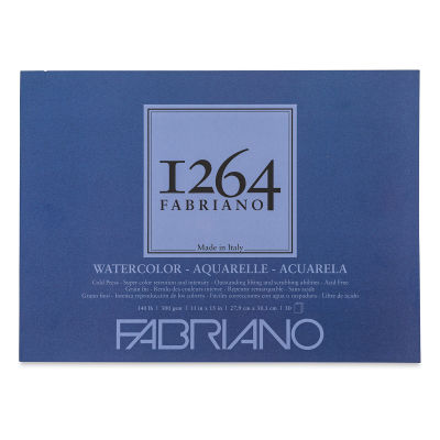 Fabriano 1264 Watercolor Pad, 11" x 15", Glue Bound, 30 Sheets, Landscape