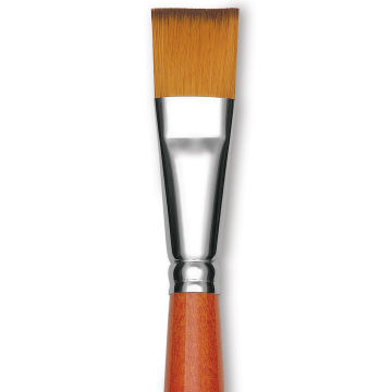 Raphael Golden Kaerell Brush - Flat, Long Handle, Size 18, close-up