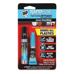 DAP Rapid Fuse - Front of Plastic Primer package showing Primer and adhesive tube