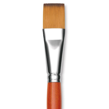 Raphael Golden Kaerell Brush - Flat, Short Handle, Size 18, close-up