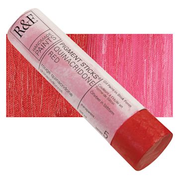 Open in modal - R&F Pigment Stick - Quinacridone Red, 100 ml stick and swatch