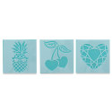 Plaid Fabric Creations Adhesive Stencil - Pineapple, 3 Stencils, 3'' x 3''