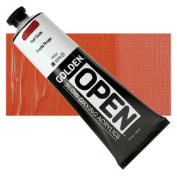 Golden Open Acrylics - Red Oxide, 5 oz Tube with Swatch