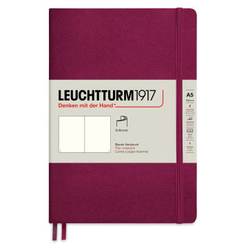Leuchtturm1917 Blank Softcover Notebook - Port Red, 5-3/4" x 8-1/4"