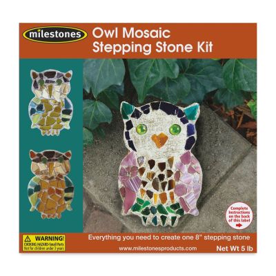 Milestones Mosaic Stepping Stone Kit - Owl (Front of packaging)