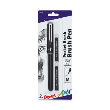 Pocket Brush Pen with 2 Refills - Gray
