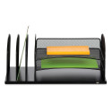 Safco Powered Onyx Desk Organizer - Desktop Organizer, 3 Horizontal/3 Upright Sections