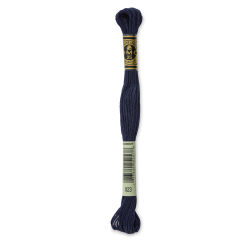 DMC Cotton Embroidery Floss - Dark Navy Blue, 8-3/4 yards (Front of label)