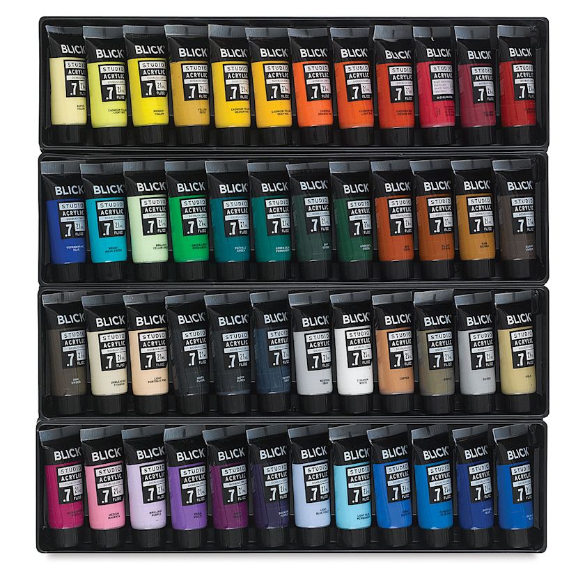 Blick Studio Acrylics Set of 48 colors, 21 ml tubes BLICK Art Materials