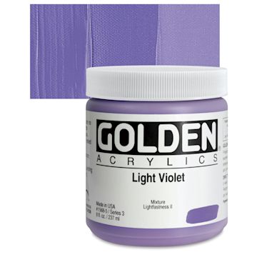 Open in modal - Golden Heavy Body Artist Acrylic - Light Violet, 8 oz Jar and swatch