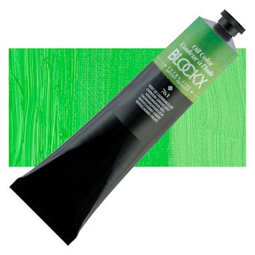 Open in modal - Blockx Artist Oil Color - Cadmium Green Pale, 200 ml Tube and swatch
